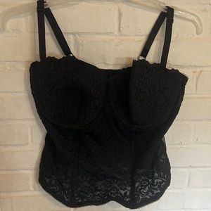 Plus size Black Lace Bustier